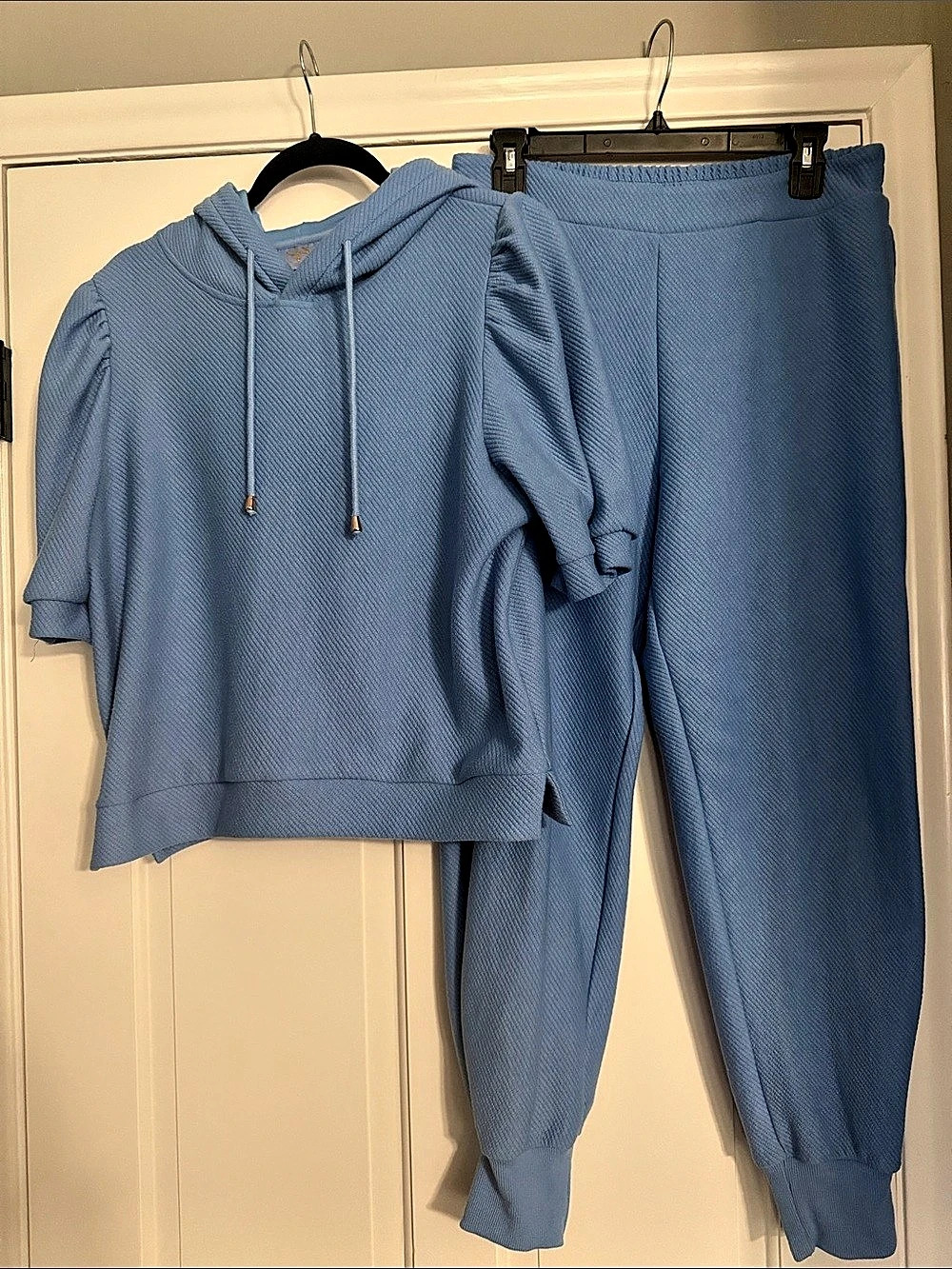 SSS Shop Style Senses Blue Hoodie Jogger Set Size Medium Like New